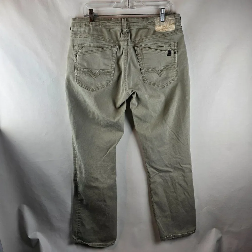 Buffalo David Bitton Jeans Mens 34x34 Beige Lucas-X ST Relaxed Straight Stretch